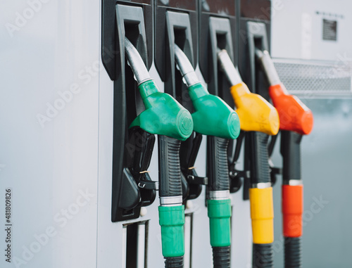 Photo Gas and oil station with diesel and gasoline fuel