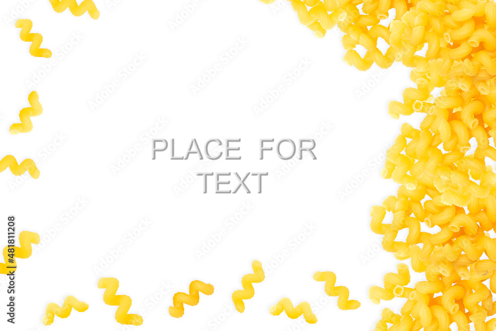 Creative layout of pasta on a bright background. copy space