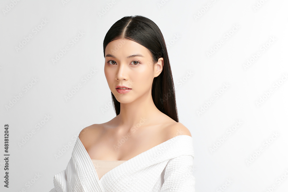 Beautiful young asian woman with clean fresh skin on white background, Face care, Facial treatment, Cosmetology, beauty and spa, Asian women portrait. Beautiful young asian woman with clean fresh skin on white background, Face care, Facial treatment, Cosmetology, beauty and spa, Asian women portrait.