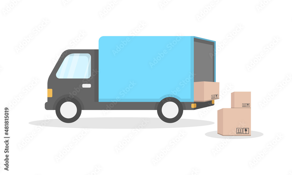 Shipping fast icon in flat style. Delivery truck vector illustration on isolated background. Express logistic sign business concept. Shipping fast icon in flat style. Delivery truck vector illustration on isolated background. Express logistic sign business concept.