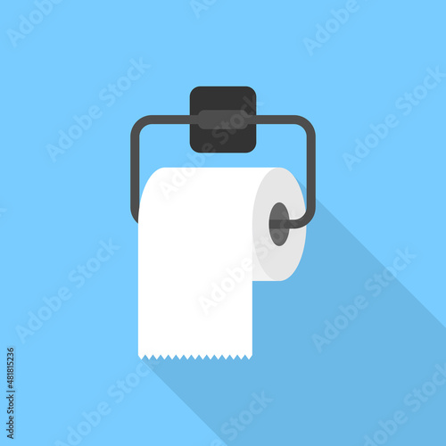 Toilet paper icon in flat style. Clean vector illustration on isolated background. WC restroom sign business concept.