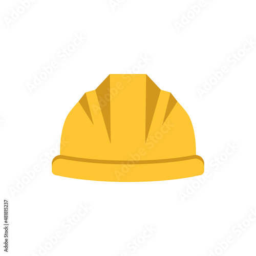 Construction helmet icon in flat style. Safety cap vector illustration on isolated background. Worker hat sign business concept. photo