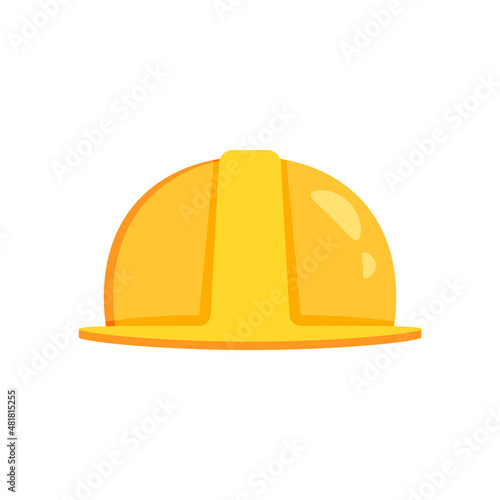 Construction helmet icon in flat style. Safety cap vector illustration on isolated background. Worker hat sign business concept.