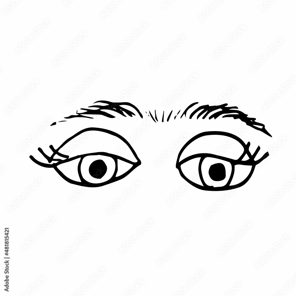 Unibrow shaping eyebrows and beauty eyes. Waxing hair on the face. Mono Eyebrow before correction. The concept of depilation and hair removal Unibrow shaping eyebrows and beauty eyes. Waxing hair on the face. Mono Eyebrow before correction. The concept of depilation and hair removal
