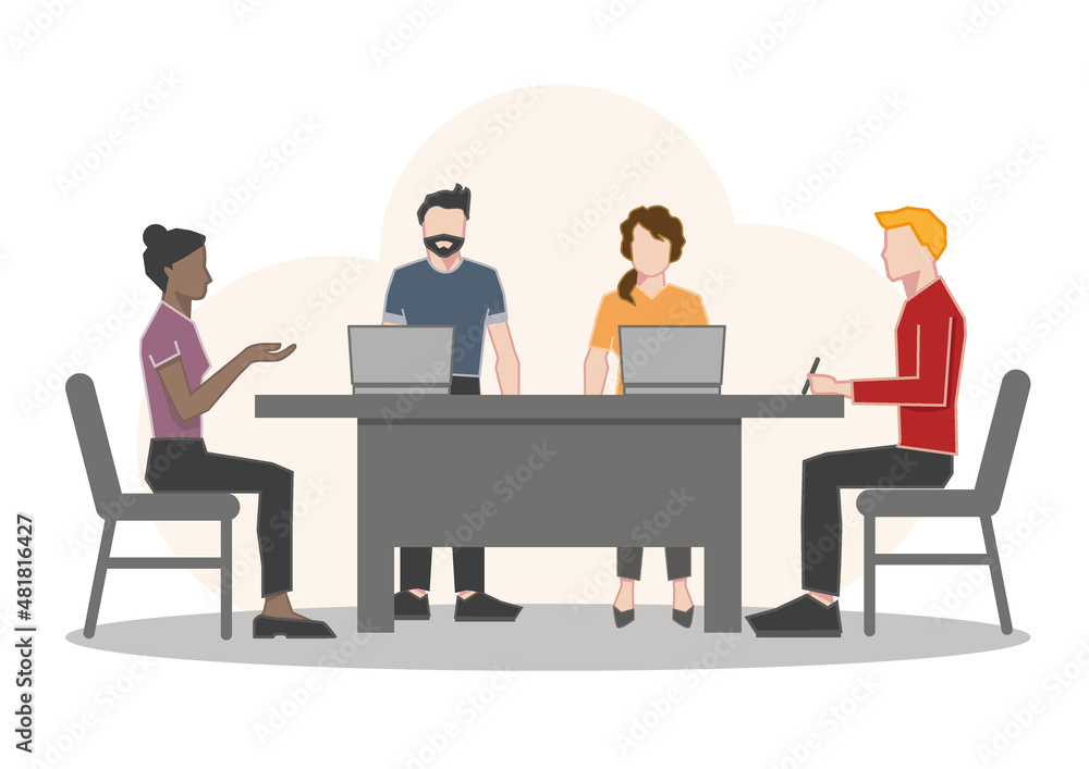 Vector illustration of business meeting in conference room Vector illustration of business meeting in conference room