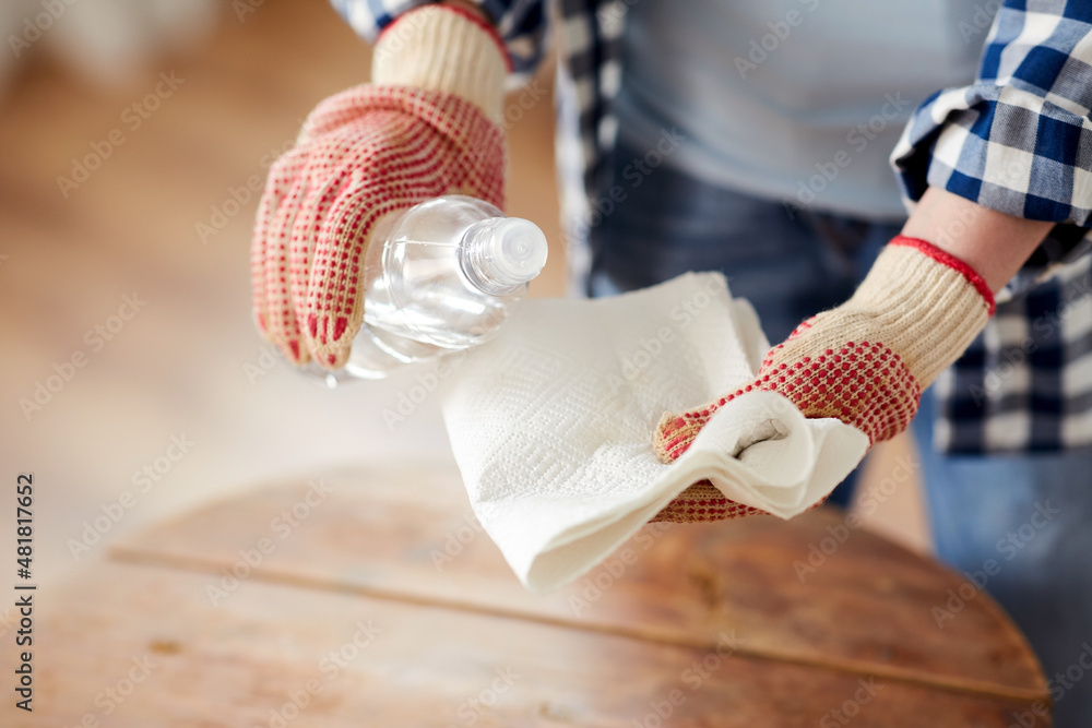 Ταπετσαρία furniture renovation, diy and home improvement concept - close up of woman degre
