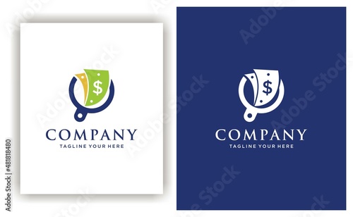 Money Logo design template vector, Finance logo design vector, Logo symbol icon. on a black and white background.