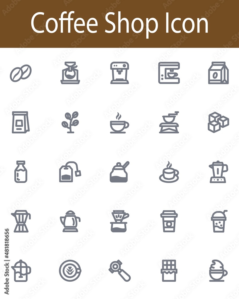 20 coffee shop icon set pack bundle