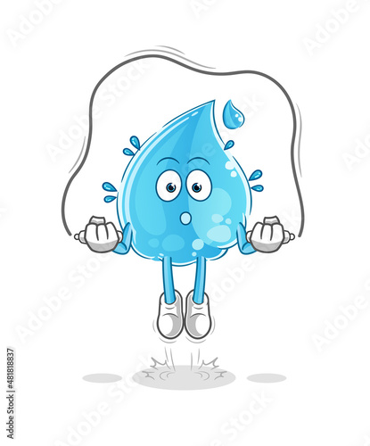 water drop jump rope exercise. character vector