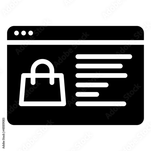 browser product shopping bag information detail market ecommerce icon