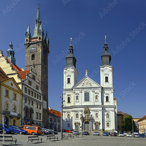 Klatovy, Czech Republic - Black Tower and  Virgin Mary´s Immaculate Conception and St. Ignatius Jesuit Church photo