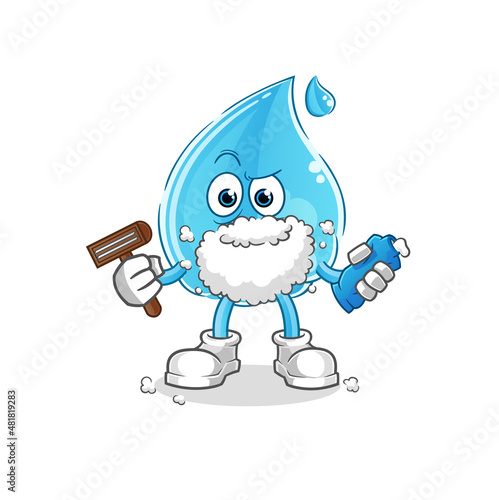 water drop shave facial hair vector. cartoon character