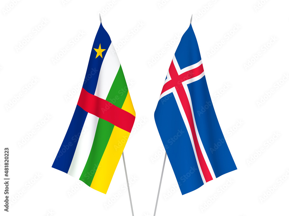 Iceland and Central African Republic flags