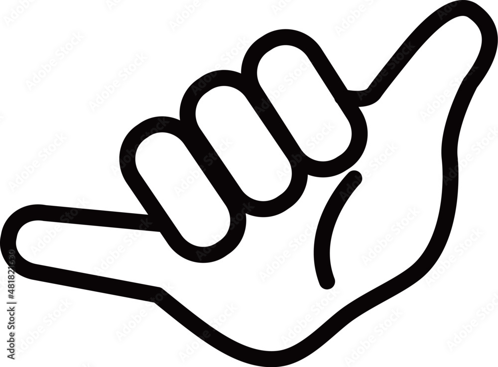 シンプルな手のアロハのポーズイラスト 線のみ Stock Vector Adobe Stock シンプルな手のアロハのポーズイラスト 線のみ Stock Vector Adobe Stock