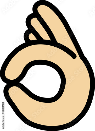 シンプルな手で作るバッチリのマークイラスト