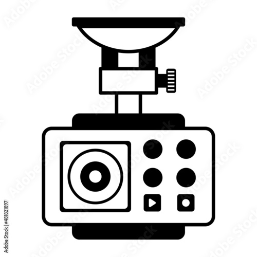 self driving car camera Concept, Dash Cam Vector Icon Design, Future transportation Symbol, Driverless Greener Transport innovations Sign, Autonomous aerial vehicles Stock Illustration