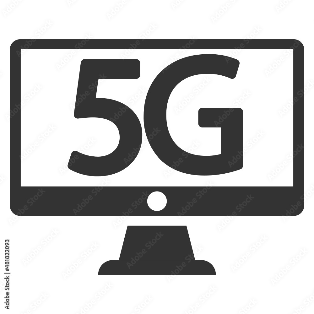 Vector 5G solid icon, Network and technology 64x64 Pixel, white background Vector 5G solid icon, Network and technology 64x64 Pixel, white background