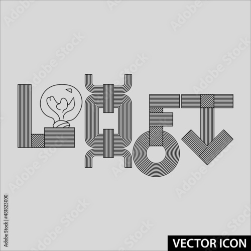 concept vector text free life in loft style