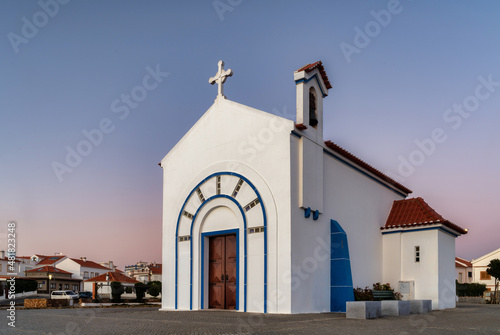 view of Zambujeira do Mar Chapel in Costa Vicentina, Alentejo, Portugal. photo