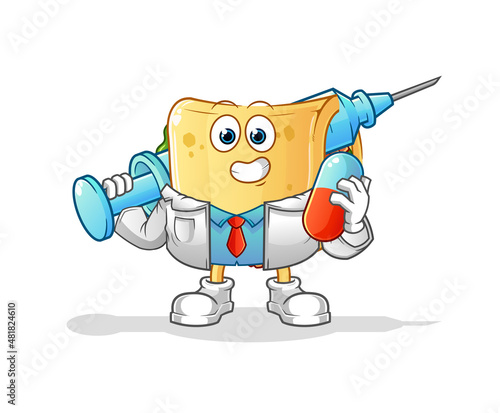 taco doctor holding medichine and injection