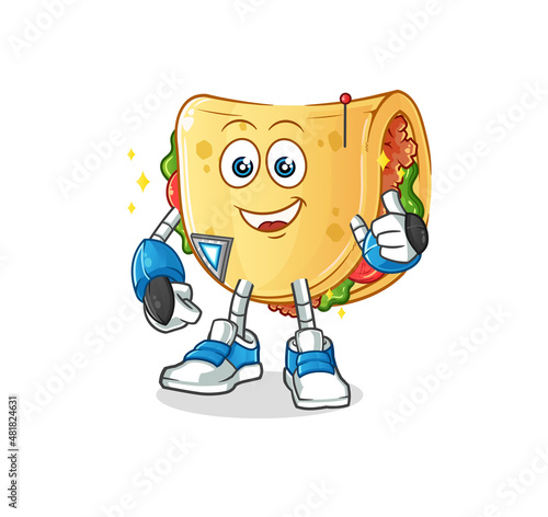 taco robot character. cartoon mascot vector