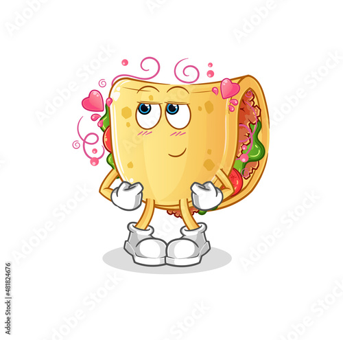 taco shy vector. cartoon character