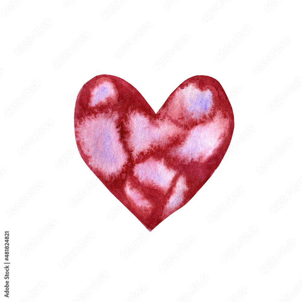 Watercolor heart in salami. Salami day