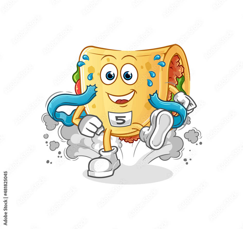 taco runner character. cartoon mascot vector taco runner character. cartoon mascot vector