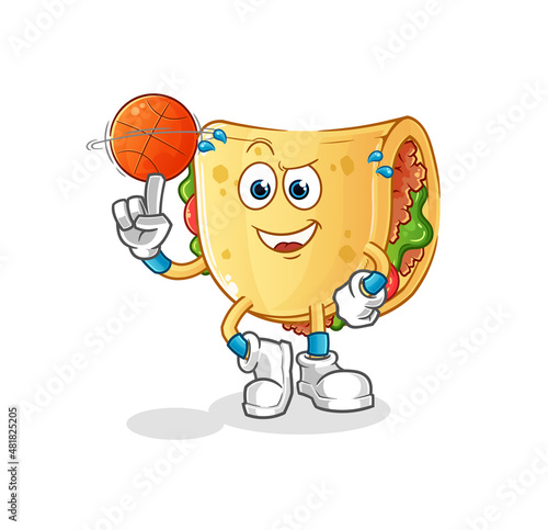taco playing basket ball mascot. cartoon vector