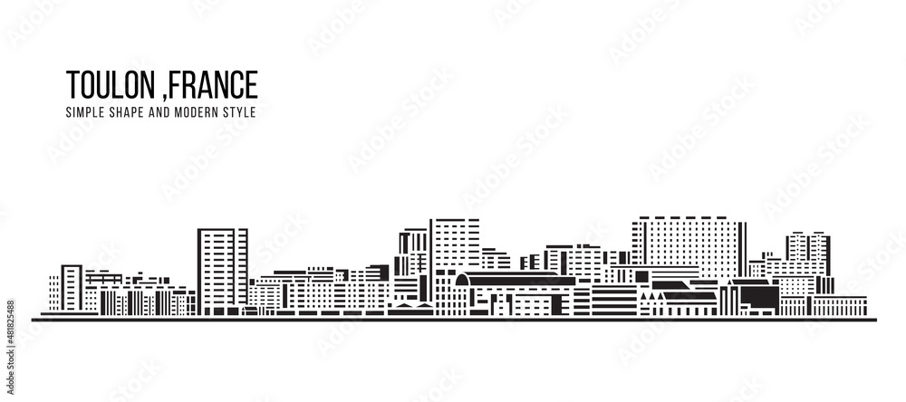 Cityscape Building Abstract Simple shape and modern style art Vector design - Toulon city Cityscape Building Abstract Simple shape and modern style art Vector design - Toulon city