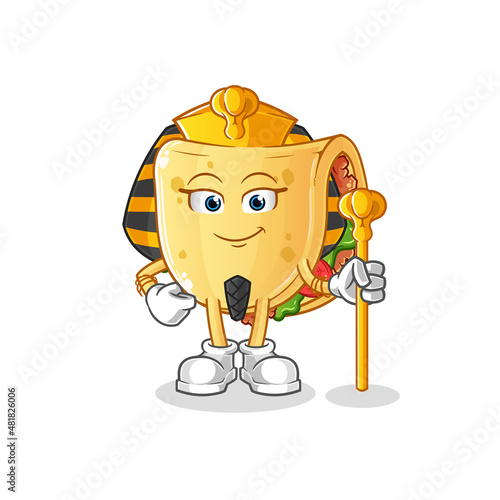taco ancient egypt cartoon. cartoon mascot vector