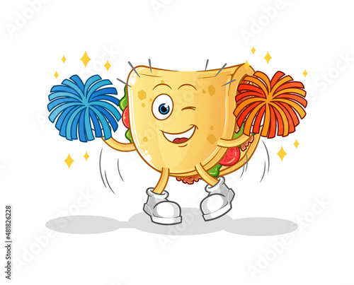 taco cheerleader cartoon. cartoon mascot vector