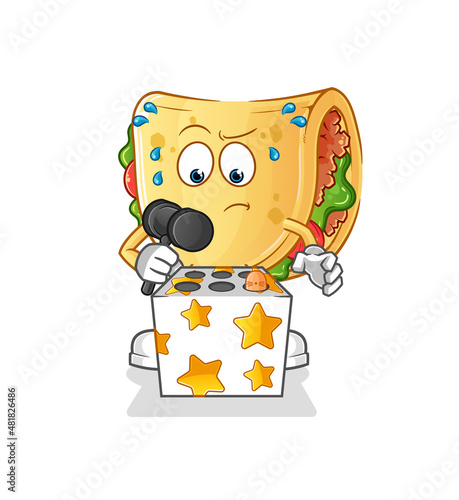 taco play whack a mole mascot. cartoon vector