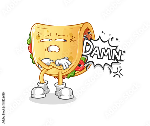taco very pissed off illustration. character vector