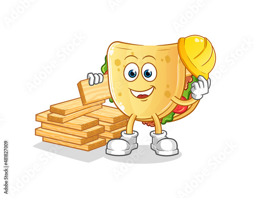 taco builder vector. cartoon character