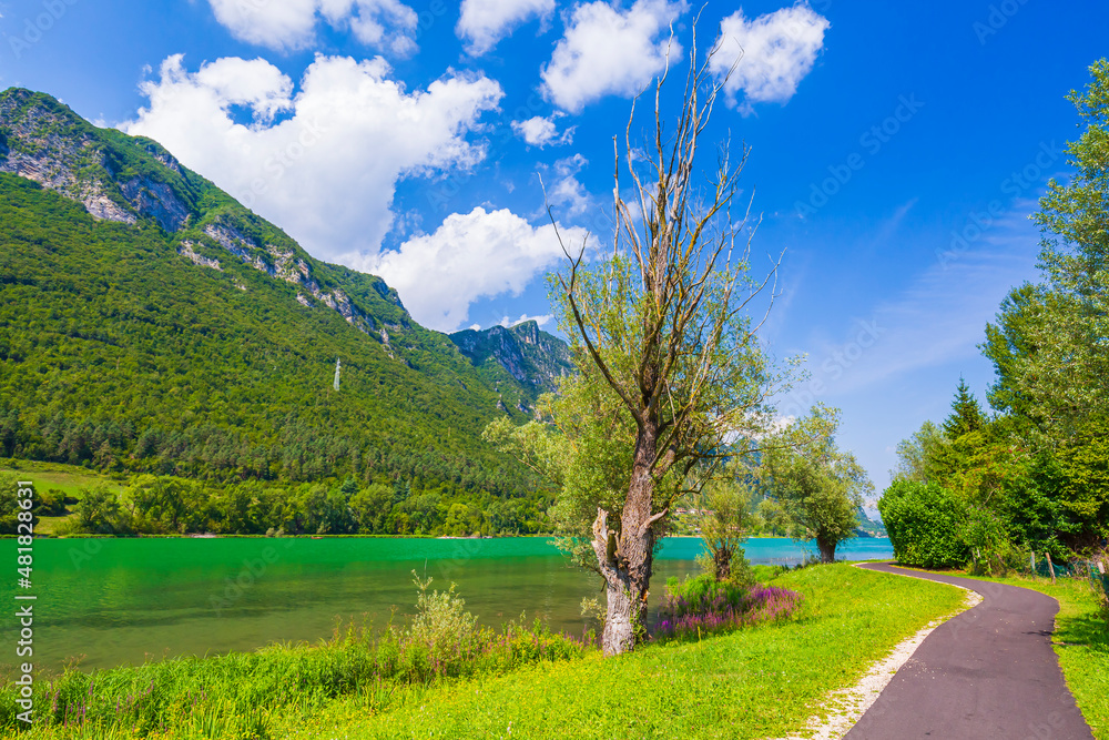 Summer at lake Idro Italy. Nature landscape for adventure, hiking and recreational tourism. Summer at lake Idro Italy. Nature landscape for adventure, hiking and recreational tourism.