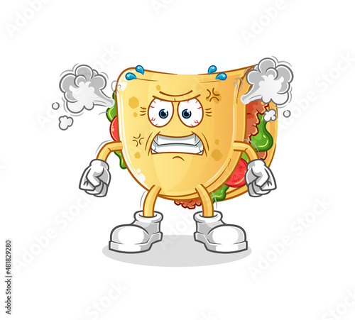 taco very angry mascot. cartoon vector