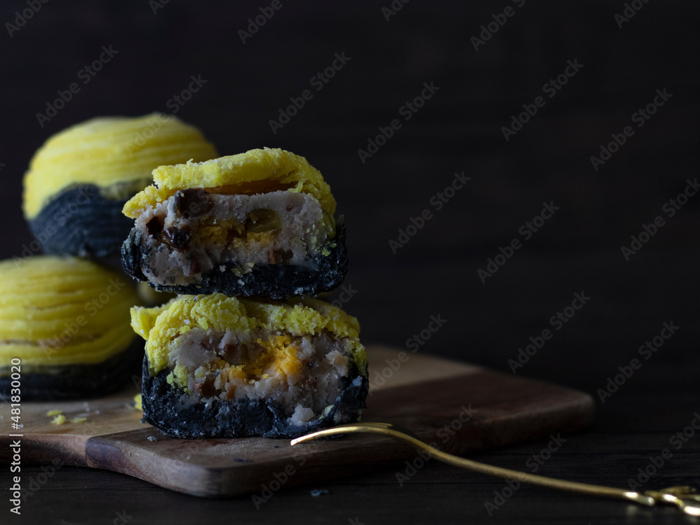 Cross Section of Teochew Spiral Thousand Layer Mooncake, Spiral ...