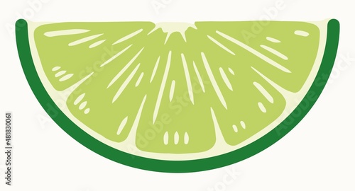 Slice of lime in vintage style