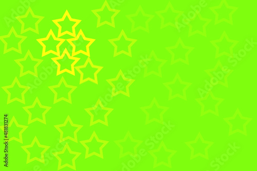 Stars yellow with green background vector. 