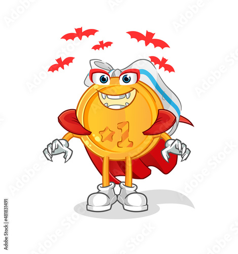 medal Dracula illustration. character vector