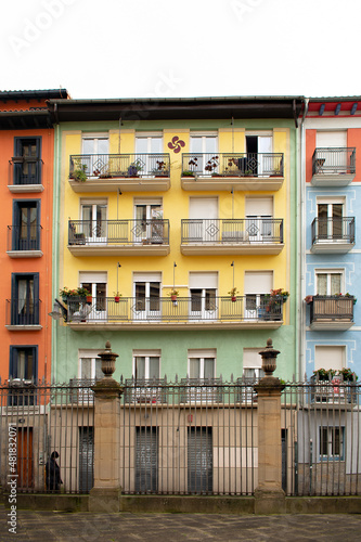 Colorful window facade