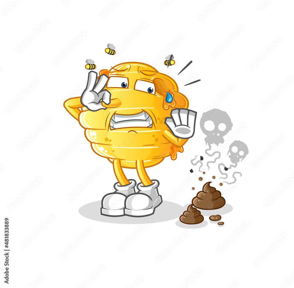 honeycomb with stinky waste illustration. character vector honeycomb with stinky waste illustration. character vector