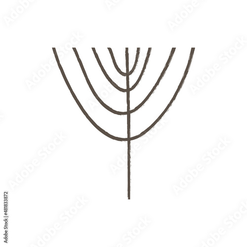 Stylized hygge tree, scandinavian nordic flat vector illustration isolated on white background. Winter plant with textured branches.