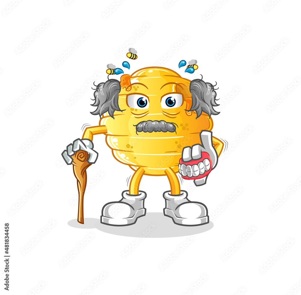honeycomb white haired old man. character vector honeycomb white haired old man. character vector