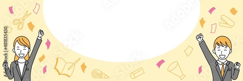 社会人新生活応援バナーイラスト