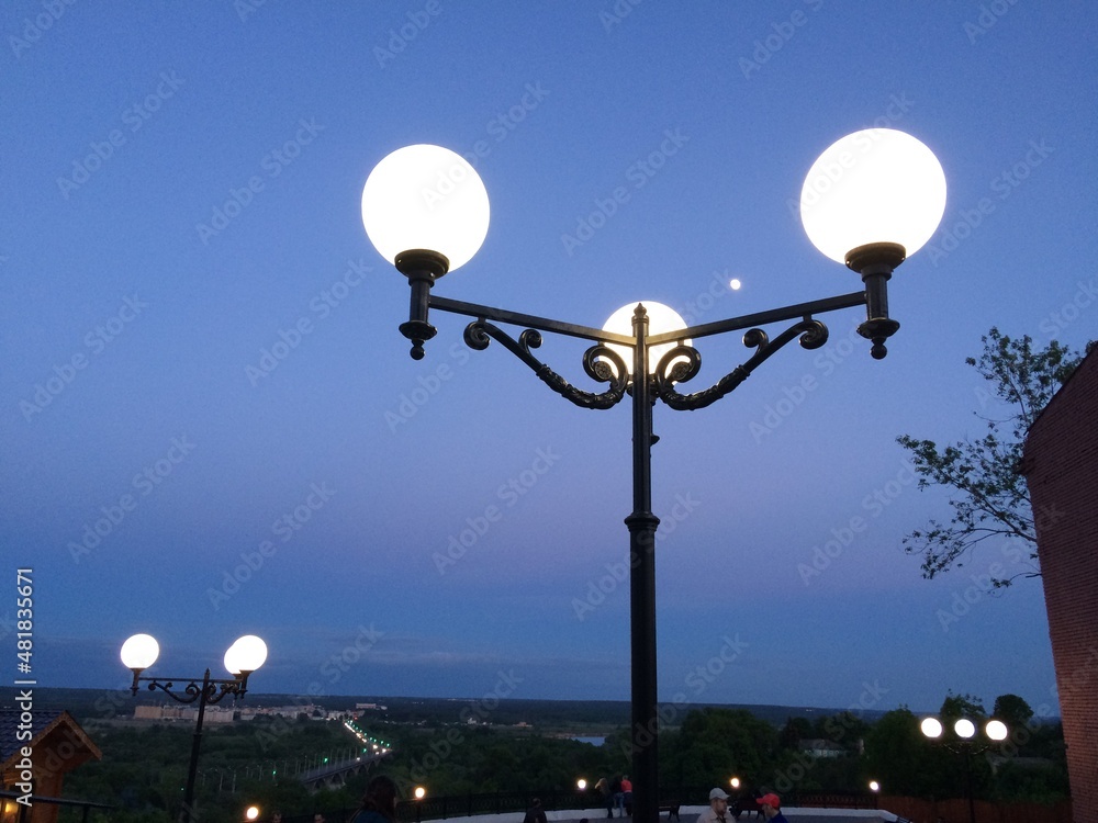street lamp in the evening street lamp in the evening