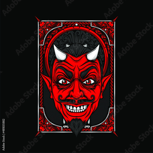 cultural full face mask illustration	