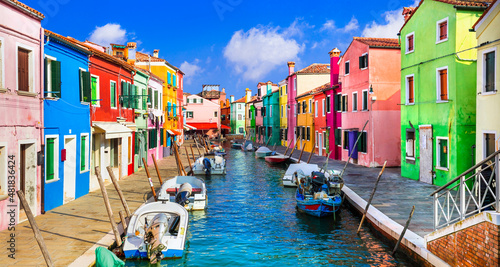 Most colorful traditional fishing town (village) Burano Island near of Venice. Italy travel and landmarks © Freesurf