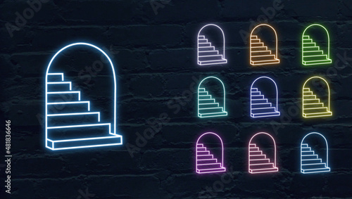 Glowing Neon Secret Stairs